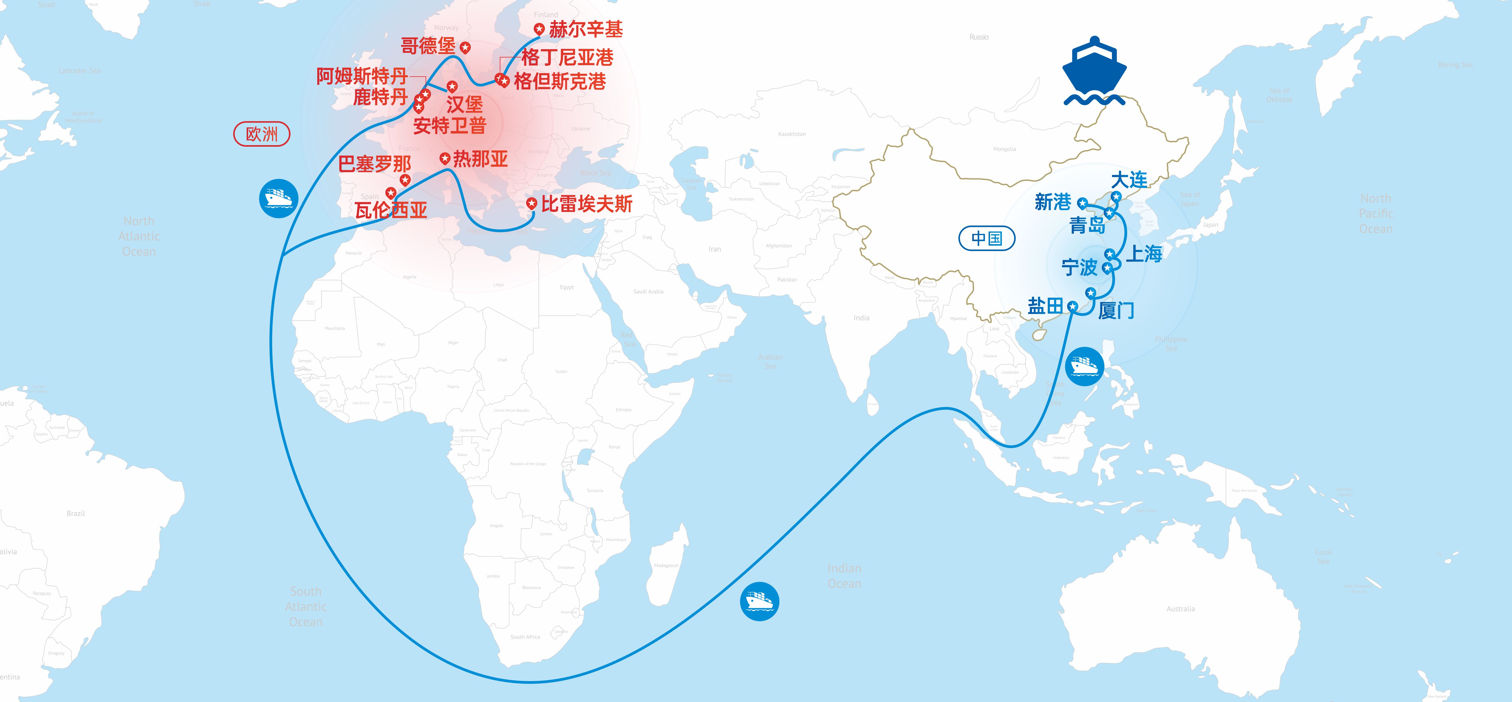中俄班列地图